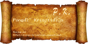 Pongó Krisztián névjegykártya